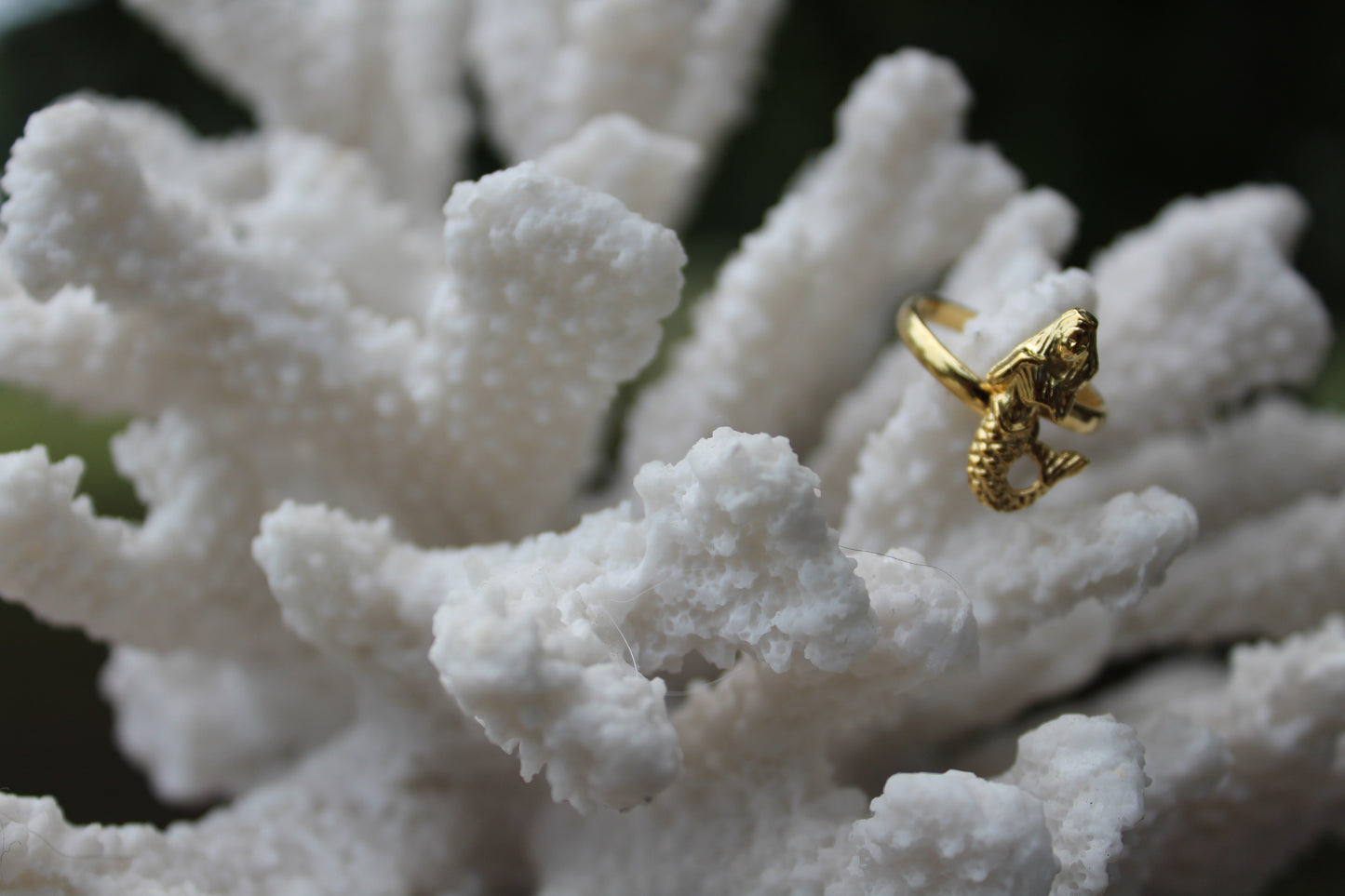 Gold Plated Bronze Mermaid Ring by Jen Stones