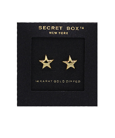 Secret Box Star Studs - 14 Karat Gold Dipped
