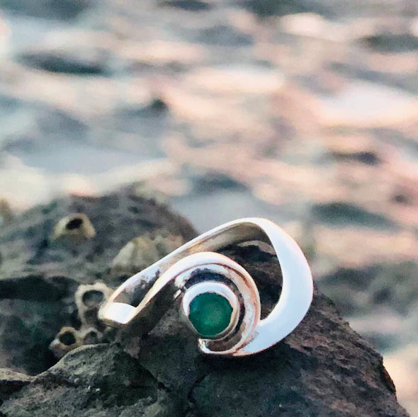 Emerald Wave Ring, designed by Jen Stones