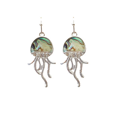Abalone Octopus Dangle Earrings