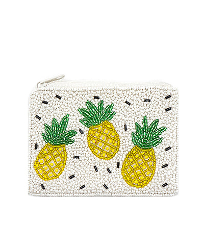 Coin Purse - Beaded "PINEAPPLE" Beaded Pouch
