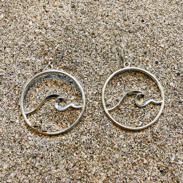 Nosara Medium Wave Hoops Sterling Silver by Jen Stones