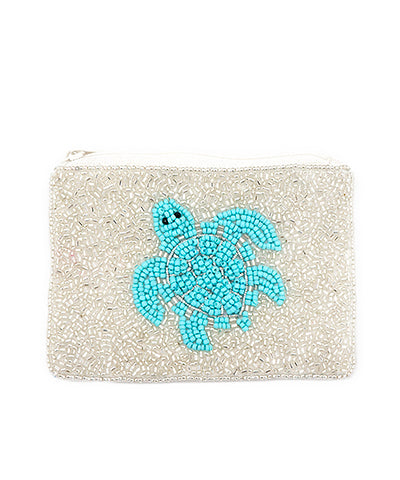 Coin Purse - Beaded "TURTLE" Coin Pouch