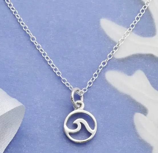 Beach Vibe Sterling Silver Wave Necklace