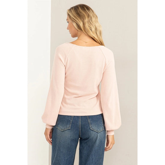 Load image into Gallery viewer, Dusty Pink Try Me Out Square Neck Balloon Sleeve Top
