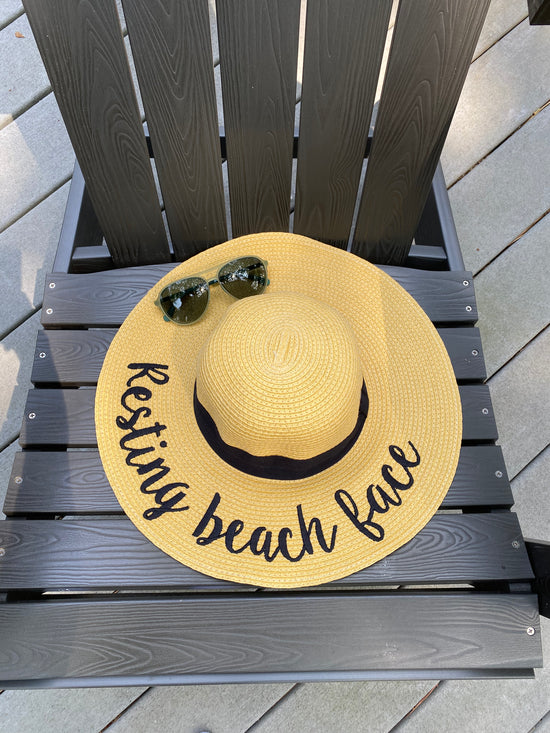 Resting Beach Face - Embroidered Sun Hat