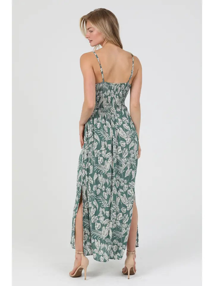 Angie V Neck Twist Front Cut Out Maxi Dress