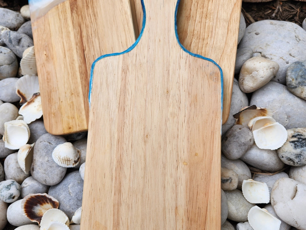 Load image into Gallery viewer, Ocean-Themed Charcuterie Paddle with Resin Design
