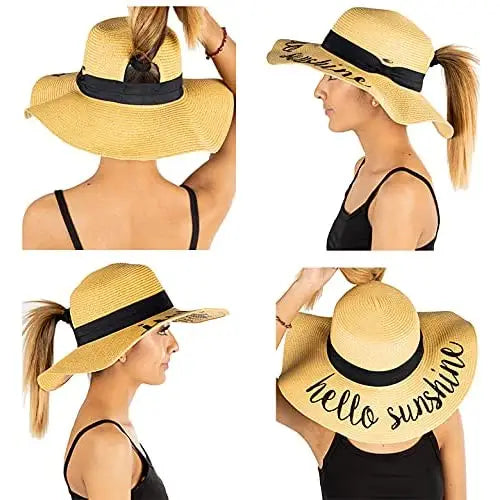 Hello Sunshine - Messy Bun Sun Hat